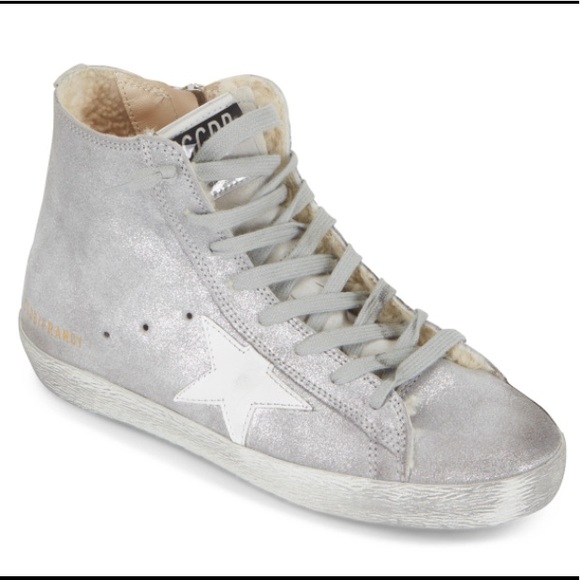 GG francy sneakers with shearling in silver - Picture 1 of 8